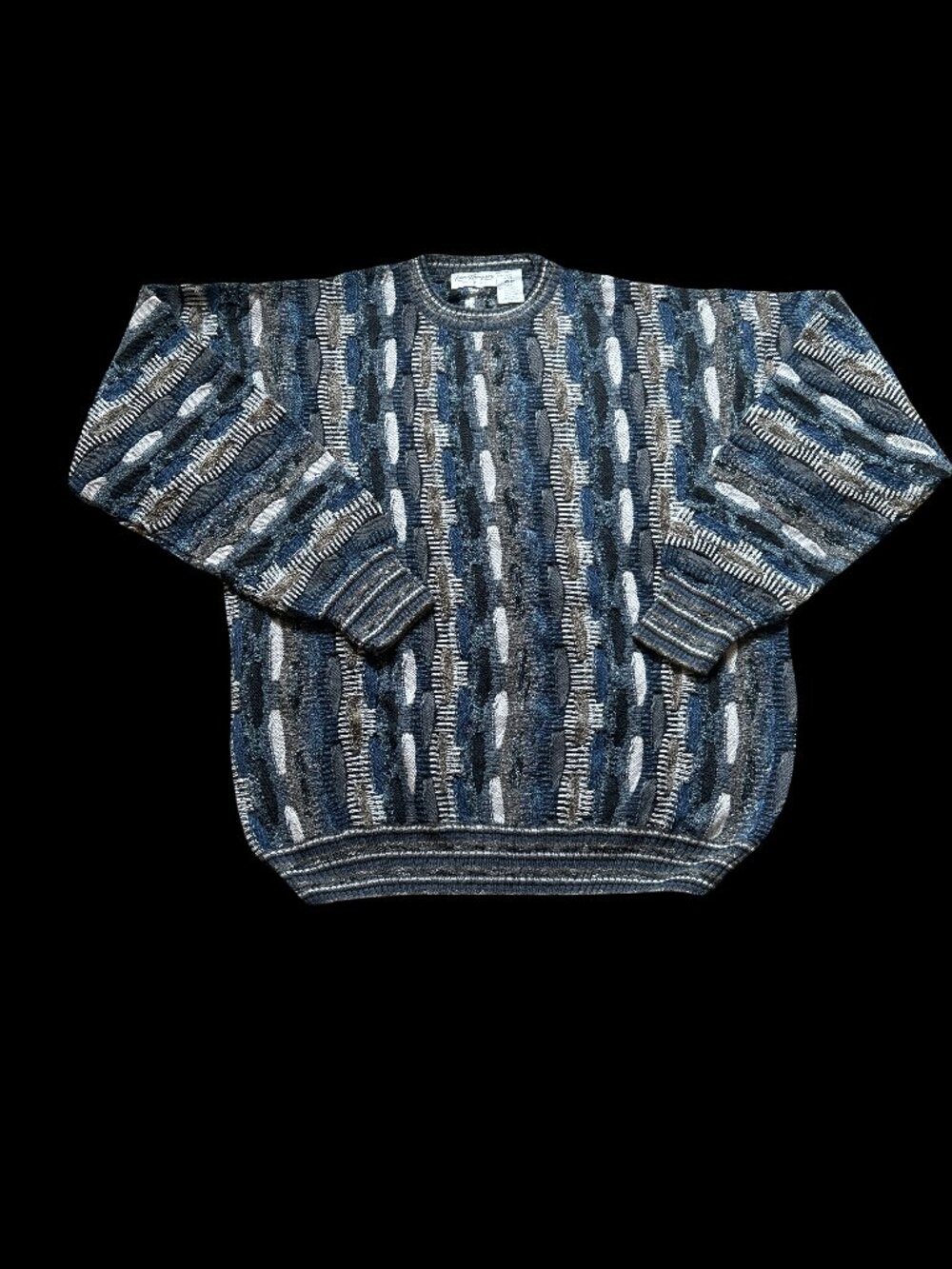 VTG  NIP Norm Thompson Mens 3D Knit Wool Sweater Italy Large